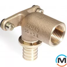 Куточок Rehau Rautitan RX настінний довгий 16-Rp1 / 2, Варіант: Настінний довгий, Тип різьблення: Внутрішня, Діаметр різьблення: 1/2", Діаметр (мм): 16, Робочий тиск (бар): 10, Матеріал: Латунь червона, фото 