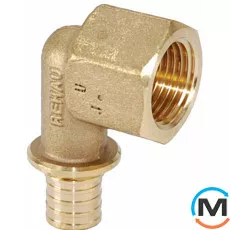 Куточок Rehau Rautitan RX з внутрішнім різьбленням 16-Rp 1/2, Варіант: Звичайний, Тип різьблення: Внутрішня, Діаметр різьблення: 1/2", Діаметр (мм): 16, Робочий тиск (бар): 10, Матеріал: Латунь червона, фото 