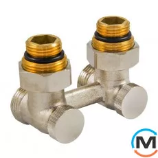 Вузол нижнього підключення Schlosser 3/4x3/4 + 2 1/2x3/4 кутовий, Діаметр різьблення: 1/2", Виконання: Кутовий, Колір: Нікельований, фото 