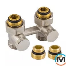 Вузол нижнього підключення Schlosser G3/4x3/4 + 2 1/2x3/4 прямий, Діаметр різьблення: 1/2", Виконання: Прямий, Колір: Нікельований, фото 