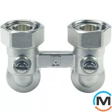 Вузол нижнього підключення Verafix-VKЕ V2496EX020A, Діаметр різьблення: 3/4", Виконання: Кутовий, Колір: Нікельований, фото 