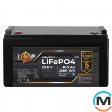 Акумулятор LogicPower LiFePO4 25,6V - 100 Ah (2560Wh) (BMS 80A/40А) пластик для ДБЖ, фото 