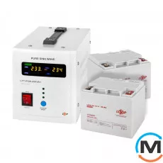 Комплект резервного питания LogicPower ИБП 800 + гелевая батарея 1080 Ватт (UPS 800+ АКБ GL 1080W), фото 