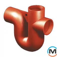 Сифон из литейного чугуна горизонтал./верт. SML DN100мм RSP GV100, Диаметр (мм): 100, Длина (мм): 325, фото 