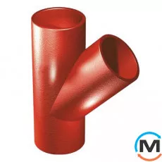 Тройник из литейного чугуна SML 45* DN300x150мм RSP 30015045, Градус (град.): 45, Диаметр (мм): 300, Модификация: DN 300x150  , фото 