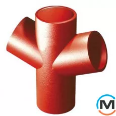 Крестовина из литейного чугуна SML 70* DN100x100х100мм RSP DA10010070, Градус (град.): 70, Исполнение: Простая, Диаметр (мм): 100, Модификация: DN 100x100x100  , фото 