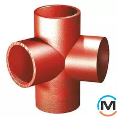 Крестовина из литейного чугуна SML 88* двухплоскостная DN100x100x100 мм RSP EA10088, Градус (град.): 88, Исполнение: Двухплоскостная, Диаметр (мм): 100, Модификация: DN 100x100x100  , фото 