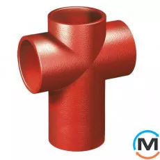 Крестовина из литейного чугуна SML 88* удлин. 210мм двупл. DN100x100x100 мм RSP EA10010088LANG, Градус (град.): 88, Исполнение: Удлиненный, Диаметр (мм): 100, Модификация: DN 100x100x100  , фото 