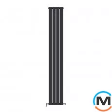Радіатор дизайнерський Ideale Vittoria 12 4/1800/272 чорний, Виконання: Вертикальний, Колір: Чорний, Висота (мм): 1800, Ширина (мм): 272, Кількість рядів: 2, фото 