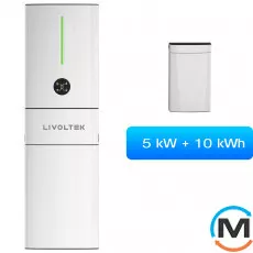 Комплект інвертор+батарея Livoltek All-in-One ESS, 5KW hybrid inverter, 10kWh LFP Battery, Ємність комплекту / ДБЖ (Ватт/Год): 10000, фото 