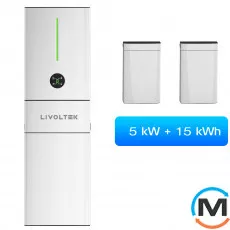 Комплект інвертор+батарея Livoltek All-in-One ESS, 5KW hybrid inverter, 15kWh LFP Battery, Ємність комплекту / ДБЖ (Ватт/Год): 15000, фото 
