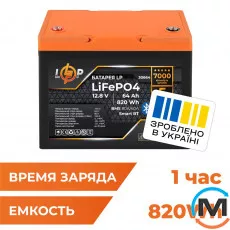 Акумулятор LogicPower LiFePO4 12,8V - 64Ah (820Wh) (BMS 80A/64А) пластик Smart BT, фото 