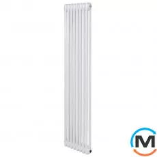 Вертикальний радіатор опалення ARTTIDESIGN Bari II 8/1800/380/50 білий матовий, Підключення радіатора: Нижнє, Виконання: Вертикальний, Колір: Білий, Висота (мм): 1800, Ширина (мм): 380, Кількість рядів: 2, фото 