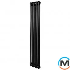 Вертикальний дизайнерський радіатор опалення ARTTIDESIGN Bari II 6/1800/290/50 чорний матовий, Підключення радіатора: Нижнє, Виконання: Вертикальний, Колір: Чорний, Висота (мм): 1800, Ширина (мм): 290, Кількість рядів: 2, фото 