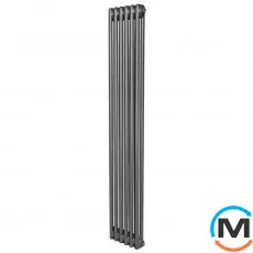 Вертикальний дизайнерський радіатор опалення ARTTIDESIGN Bari II 6/1800/290/50 сірий матовий, Підключення радіатора: Нижнє, Виконання: Вертикальний, Колір: Сірий, Висота (мм): 1800, Ширина (мм): 290, Кількість рядів: 2, фото 