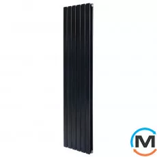 Вертикальний дизайнерський радіатор опалення ARTTIDESIGN Livorno II 6/1200/408/50 чорний матовий, фото 