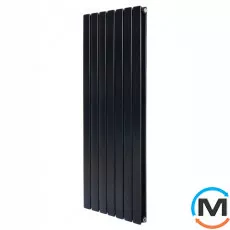 Вертикальний дизайнерський радіатор опалення ARTTIDESIGN Livorno II 7/1400/476/50 чорний матовий, фото 