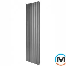 Вертикальний дизайнерський радіатор опалення ARTTIDESIGN Livorno II 7/1600/476/50 сірий матовий, фото 