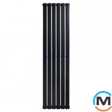 Вертикальний радіатор опалення ARTTIDESIGN Livorno 6/1600/408 чорний матовий, фото 