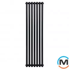 Вертикальний радіатор опалення ARTTIDESIGN Matera 7/1800/413/50 чорний матовий, Підключення радіатора: Нижнє, Колір: Чорний, Кількість секцій: 7, фото 