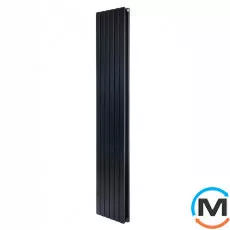 Вертикальний дизайнерський радіатор опалення ARTTIDESIGN Terni II 6/1800/354/50 чорний матовий, Підключення радіатора: Нижнє, Колір: Чорний, Висота (мм): 1800, Кількість рядів: 2, Довжина (мм): 354, фото 