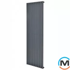 Вертикальный дизайнерский радиатор отопления ARTTIDESIGN Terni 10/1800/590 серый матовый, Подключение радиатора: Нижнее, Цвет: Серый, Высота (мм): 1800, Количество рядов: 1, Длина (мм): 590, фото 