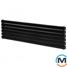 Горизонтальний дизайнерський радіатор опалення ARTTIDESIGN Livorno II G 6/408/1400/50 чорний матовий, фото 