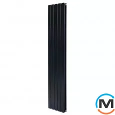 Дизайнерський вертикальний радіатор опалення ARTTIDESIGN Livorno II 5/1200/340/50 чорний матовий, фото 