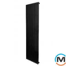 Радіатор ARTTIDESIGN Ancona 10/1800/460/50 чорний матовий вертикальний дизайнерський, Виконання: Вертикальний, Колір: Чорний, Висота (мм): 1800, Глибина (мм): 100, Ширина (мм): 460, Кількість секцій: 10, фото 