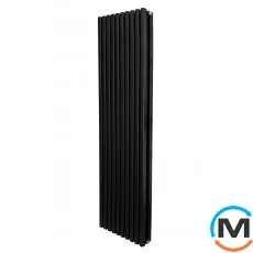 Радіатор ARTTIDESIGN Ancona II 10/1800/460/50 чорний матовий вертикальний дизайнерський, Виконання: Вертикальний, Колір: Чорний, Висота (мм): 1800, Глибина (мм): 110, Ширина (мм): 460, Кількість секцій: 10, фото 