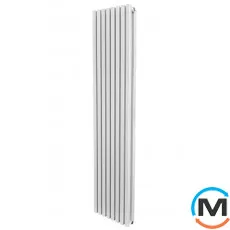 Радіатор ARTTIDESIGN Ancona II 8/1800/368 білий матовий вертикальний дизайнерський, Виконання: Вертикальний, Колір: Білий, Висота (мм): 1800, Глибина (мм): 110, Ширина (мм): 368, Кількість секцій: 8, фото 