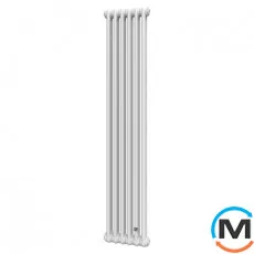 Трубчастий радіатор DeLonghi Multicolumn H=1500 2-6 (секцій) конфігурація 0 (бічне 1/2") RAL9016, Підключення радіатора: Бокове, Виконання: Вертикальний, Колір: Білий, Діаметр вхід/вихід: 1/2", Висота (мм): 1500, Ширина (мм): 276, Глибина (мм): 66, фото 
