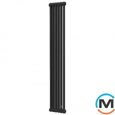 Трубчастий радіатор DeLonghi Multicolumn H=1800 2-6 (секцій) конфігурація D (нижче 1/2") RAL9005MATT нижнє підключення, Підключення радіатора: Нижнє, Виконання: Вертикальний, Колір: Чорний, Діаметр вхід/вихід: 1/2", Висота (мм): 1800, Ширина (мм): 276, Глибина (мм): 66, фото 