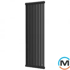 Трубчастий радіатор DeLonghi Multicolumn H=2000 2-12 (секцій) конфігурація D (нижче 1/2") RAL9005MATT нижнє підключення, Підключення радіатора: Нижнє, Виконання: Вертикальний, Колір: Чорний, Діаметр вхід/вихід: 1/2", Висота (мм): 2000, Ширина (мм): 552, Глибина (мм): 66, фото 