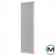 Трубчастий радіатор DeLonghi Multicolumn H=2000 3-12 (секцій) конфігурація 0 (бічне 1/2") RAL9016, Підключення радіатора: Бокове, Виконання: Вертикальний, Колір: Білий, Діаметр вхід/вихід: 1/2", Висота (мм): 2000, Ширина (мм): 552, Глибина (мм): 107, фото 