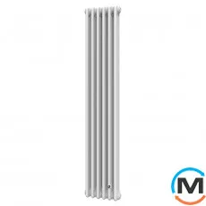 Трубчастий радіатор DeLonghi Multicolumn H=2000 3-6 (секцій) конфігурація 0 (бічне 1/2") RAL9016, Підключення радіатора: Бокове, Виконання: Вертикальний, Колір: Білий, Діаметр вхід/вихід: 1/2", Висота (мм): 2000, Ширина (мм): 276, Глибина (мм): 107, фото 