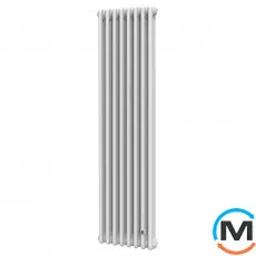 Трубчастий радіатор DeLonghi Multicolumn H=2000 3-8 (секцій) конфігурація 0 (бічне 1/2") RAL9016, Підключення радіатора: Бокове, Виконання: Вертикальний, Колір: Білий, Діаметр вхід/вихід: 1/2", Висота (мм): 2000, Ширина (мм): 368, Глибина (мм): 107, фото 