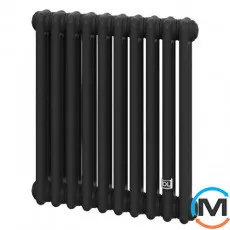 Трубчастий радіатор DeLonghi Multicolumn H=570 3-10 (секцій) конфігурація 0 (бічне 1/2") RAL9005МATT, Підключення радіатора: Бокове, Виконання: Горизонтальний, Колір: Чорний, Діаметр вхід/вихід: 1/2", Висота (мм): 570, Ширина (мм): 460, Глибина (мм): 107, фото 