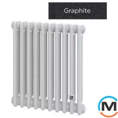 Трубчастий радіатор DeLonghi Multicolumn H=570 3-2 (секцій) конфігурація 99 (бічне 11/4") GRAFITE нижнє підключення, Підключення радіатора: Бокове, Виконання: Горизонтальний, Колір: Графіт, Діаметр вхід/вихід: 1 1/4", Висота (мм): 570, Ширина (мм): 92, Глибина (мм): 107, фото 