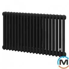 Трубчастий радіатор DeLonghi Multicolumn H=570 3-20 (секцій) конфігурація 0 (бічне 1/2") RAL9005МATT, Підключення радіатора: Бокове, Виконання: Горизонтальний, Колір: Чорний, Діаметр вхід/вихід: 1/2", Висота (мм): 570, Ширина (мм): 920, Глибина (мм): 107, фото 