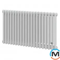 Трубчастий радіатор DeLonghi Multicolumn H=570 3-20 (секцій) конфігурація 0 (бічне 1/2") RAL9016, Підключення радіатора: Бокове, Виконання: Горизонтальний, Колір: Білий, Діаметр вхід/вихід: 1/2", Висота (мм): 570, Ширина (мм): 920, Глибина (мм): 107, фото 