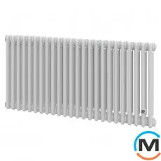 Трубчастий радіатор DeLonghi Multicolumn H=570 3-24 (секцій) конфігурація 0 (бічне 1/2") RAL9016, Підключення радіатора: Бокове, Виконання: Горизонтальний, Колір: Білий, Діаметр вхід/вихід: 1/2", Висота (мм): 570, Ширина (мм): 1104, Глибина (мм): 107, фото 