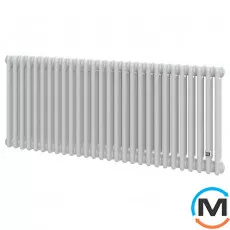 Трубчастий радіатор DeLonghi Multicolumn H=570 3-28 (секцій) конфігурація 0 (бічне 1/2") RAL9016, Підключення радіатора: Бокове, Виконання: Горизонтальний, Колір: Білий, Діаметр вхід/вихід: 1/2", Висота (мм): 570, Ширина (мм): 1288, Глибина (мм): 107, фото 