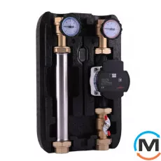 Насосна група Termojet без змішувача 1" ВР EPP BLACK теплоізоляції без насоса НГ – 47, Лінія подачі: Праворуч, фото 