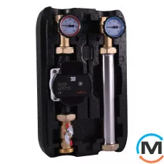 Насосна група Termojet без змішувача 1" ВР EPP BLACK теплоізоляції без насоса НГ – 47л, Лінія подачі: Ліворуч, фото 