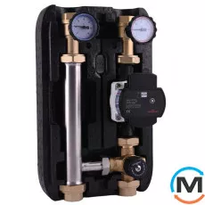 Насосна група Termojet з термокраном 25-55 З 1" ВР в EPP BLACK теплоізоляції без насоса НГ – 46, Лінія подачі: Праворуч, фото 