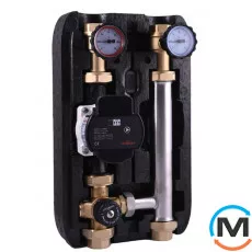 Насосна група Termojet з термокраном 25-55 С 1" ВР у EPP BLACK теплоізоляції без насоса НГ – 46л, Лінія подачі: Ліворуч, фото 