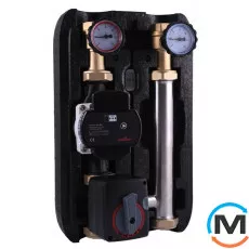 Насосна група Termojet із змішувачем 1" ВР у EPP BLACK теплоізоляції без насоса НГ – 48л, Лінія подачі: Ліворуч, фото 