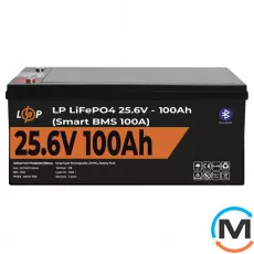 Акумулятор LogicPower LiFePO4 24V (25,6V) - 100 Ah (2560Wh) (Smart BMS 100А) з BT пластик для ДБЖ, фото 