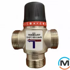 Термостатичний триходовий Termojet 3/4" Зовнішнє різьблення, kvs-1.6, temp - 35-60°C, Діаметр різьблення: 3/4", Діапазон регулювання: 35…60, Kvs (куб. м/год): 1.6, фото 